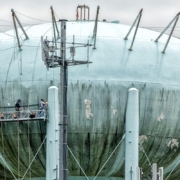 Applying industrial coatings to water tanks